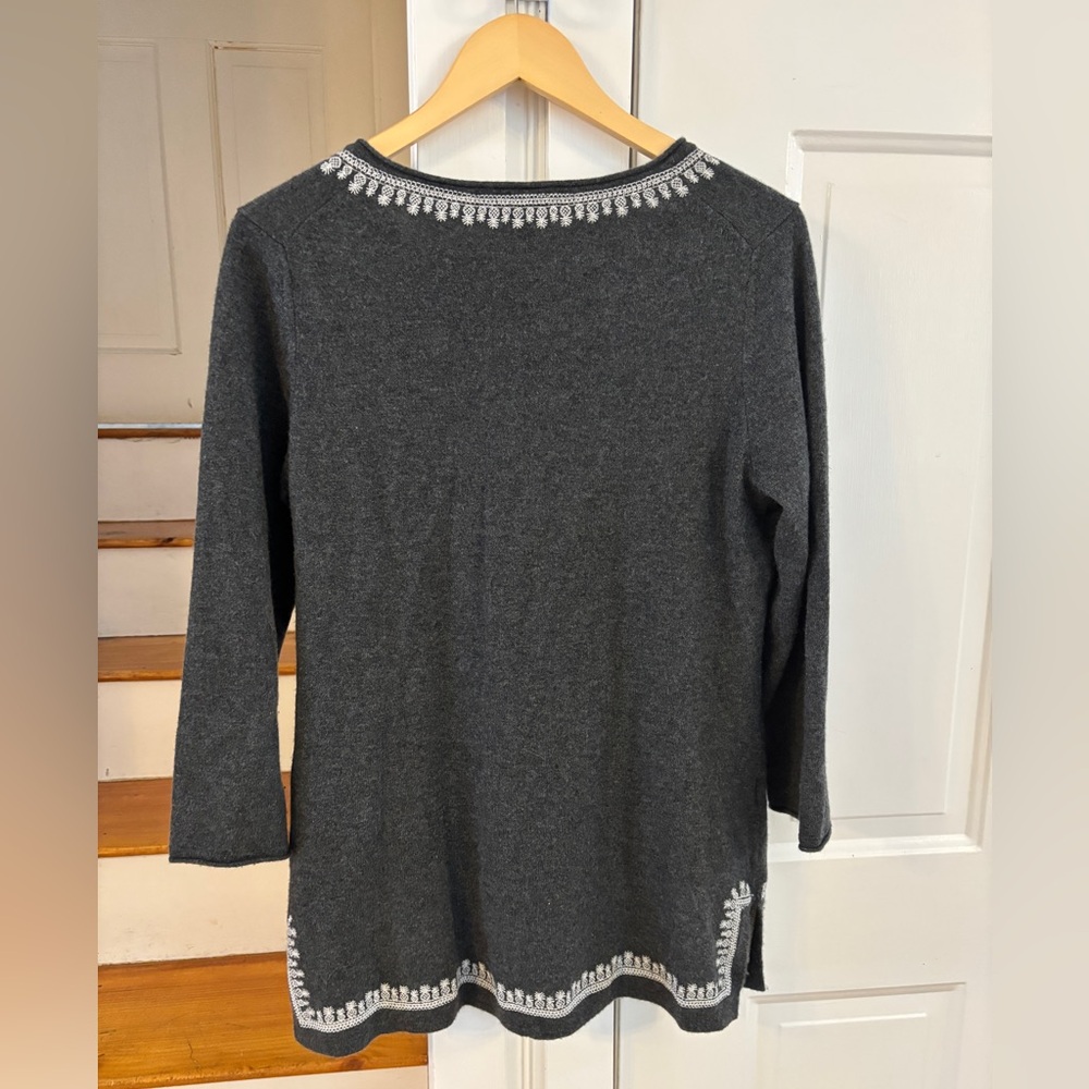 Tommy Bahama Cashmere Pineapple Tunic Sweater M, Grey - Picture 6 of 7
